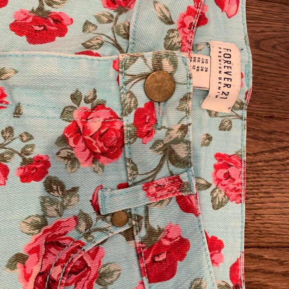 Forever 21 Floral Jean Shorts - Picture 5 of 6